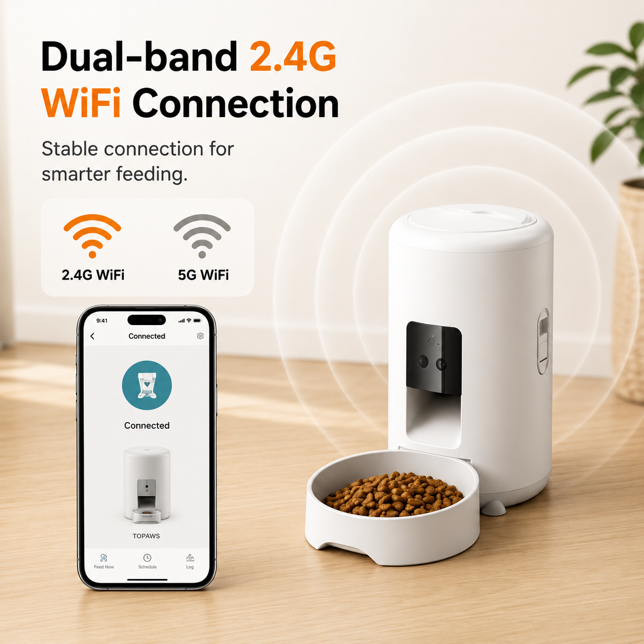 Smart Automatic 2L Pet Feeder — WiFi App Control, Scheduled Meals & Portion Control